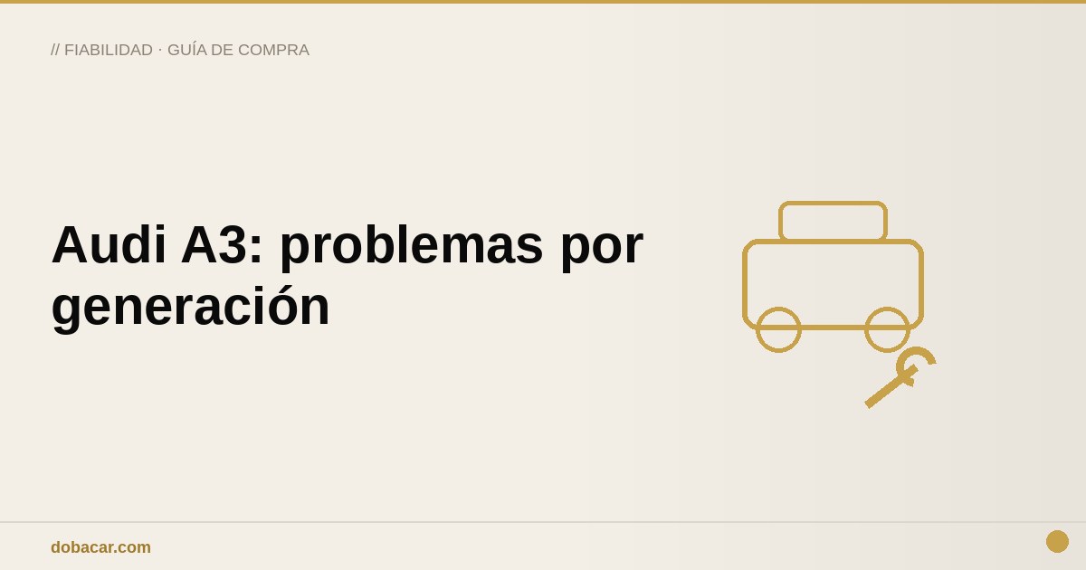 Ilustración de un Audi A3 con símbolo de revisión mecánica