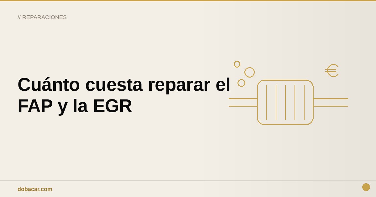 Sistema de escape de un coche diésel con filtro de partículas