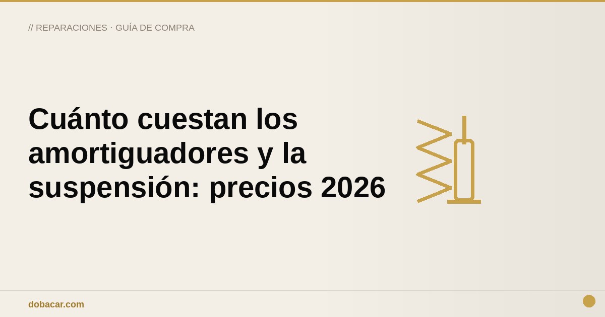 Amortiguador de coche desmontado sobre un banco de taller