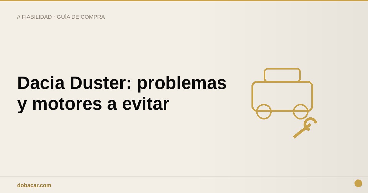 Ilustración de un Dacia Duster con símbolo de revisión mecánica