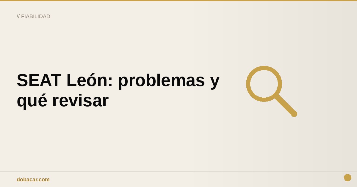 Ilustración de un Seat León con símbolo de revisión mecánica